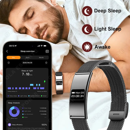 2026 New Smart Bracelet Ultra-thin Heart Rate Blood Oxygen Sleep Monitor IPX8 Waterproof Smart Watch Sports Women Men Smart Band