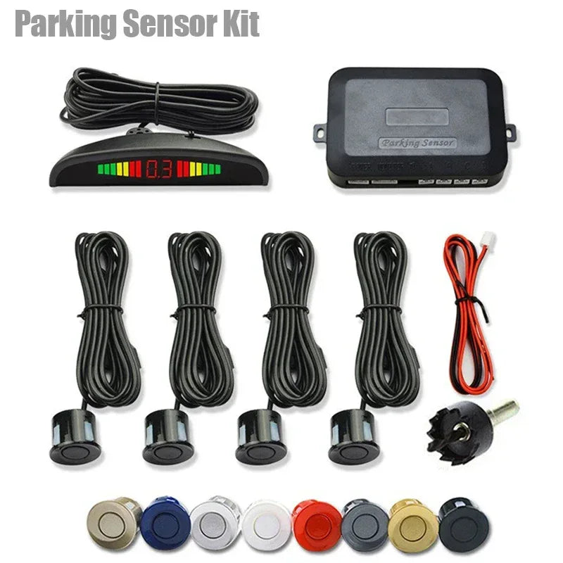 Car LED Parking Sensor Kit with 4 Radar Accurate Digital Display of Obstacle Distance Alarm Parktronic Kit Suitable For Most Car - Urbizia