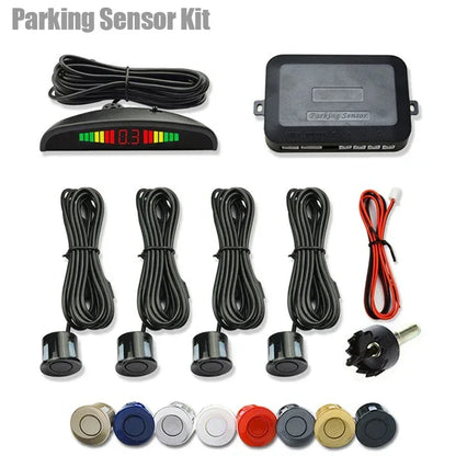 Car LED Parking Sensor Kit with 4 Radar Accurate Digital Display of Obstacle Distance Alarm Parktronic Kit Suitable For Most Car - Urbizia