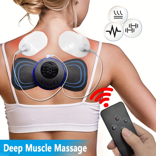 8-Mode Rechargeable EMS Neck Massager with Remote