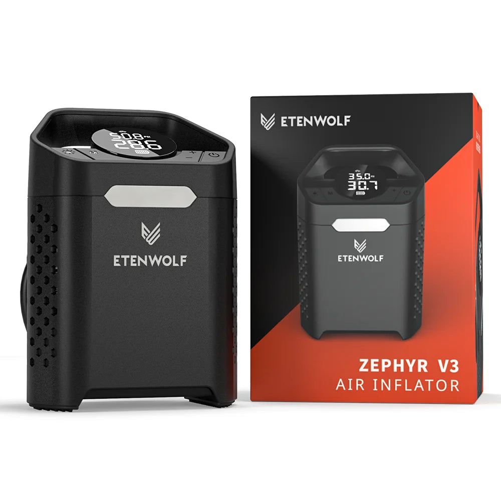 ETENWOLF V3 Portable Tire Inflator Pump 160 PSI Car Compressor 100% Duty Cycle Tire Inflator Pump 7800mAh Air Pump For Cars Motorcycles Bicycles Power Bank