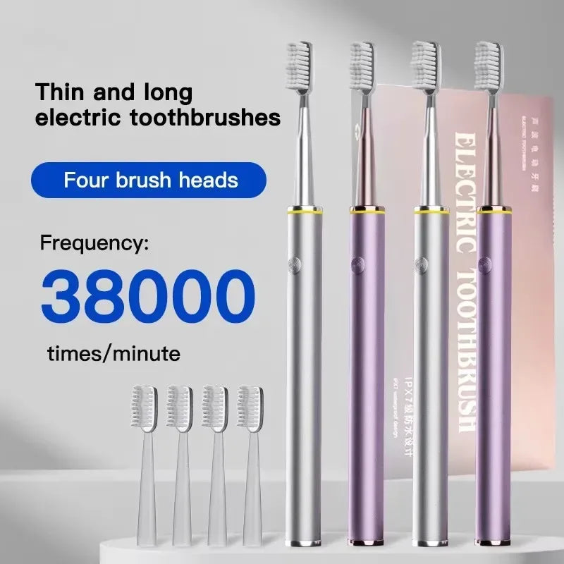 Electric Toothbrush Mental Thin Brush Body Specially for Women Pure Wisdom Beauty Soft DuPont Bristle - Urbizia
