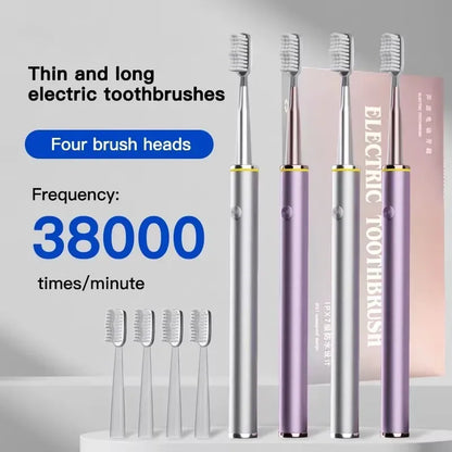 Electric Toothbrush Mental Thin Brush Body Specially for Women Pure Wisdom Beauty Soft DuPont Bristle - Urbizia