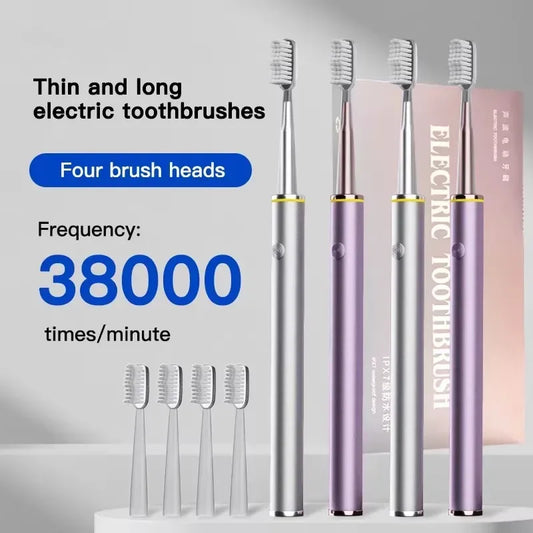 Electric Toothbrush Mental Thin Brush Body Specially for Women Pure Wisdom Beauty Soft DuPont Bristle - Urbizia