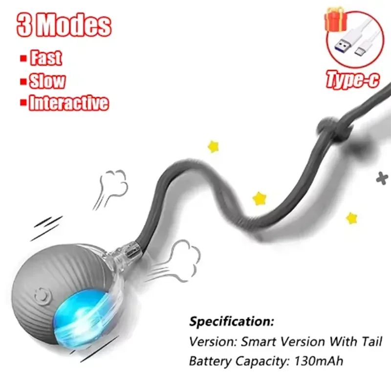 Intelligent interactive cat ball long-lasting and durable easy to clean intelligent obstacle avoidance pet dog toys - Urbizia