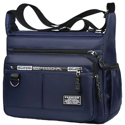 Men Business Crossbody Bag With Multi Layer Pockets Adjustable Shoulder Strap For Work Travel Professional Style
