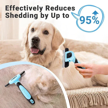 Pet Grooming Brush-Double Sided Shedding and Dematting Undercoat Rake Comb for Dogs and Cats Grooming and Care Deshedding Tool - Urbizia