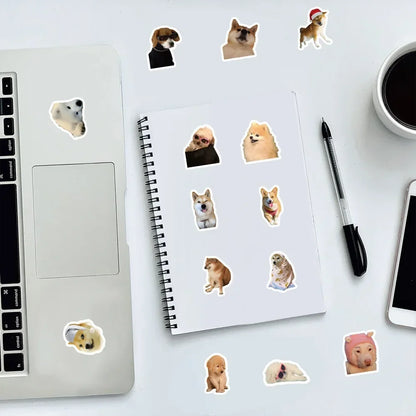 10/50/100pcs Funny Dog Stickers Cartoon Cute Decals Toy Stationery Guitar Phone Bicycle Laptop Luggage Car Graffiti Kids Sticker
