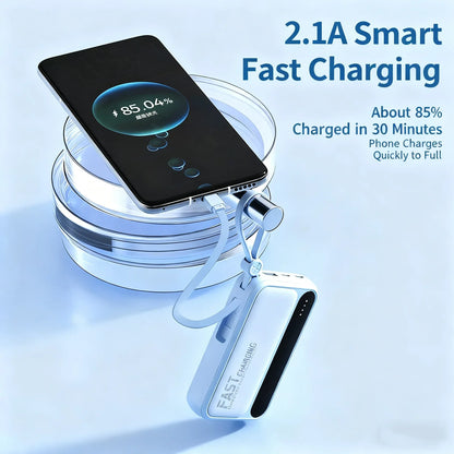 120W Fast Charging Power Bank with Built-in Cables
