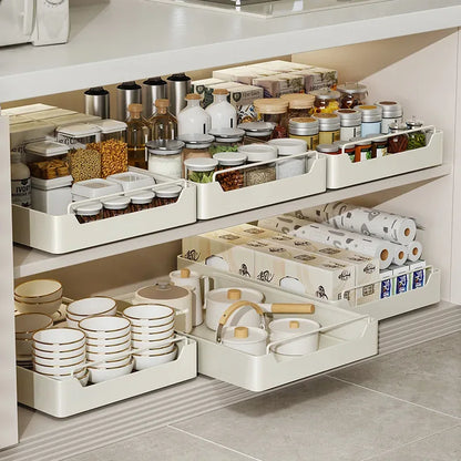 Pull-Out Metal Cabinet Storage Drawer Organizer Rack