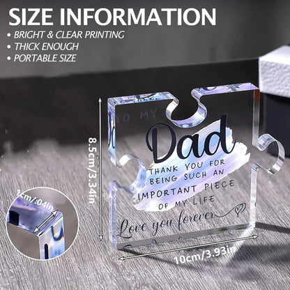 Dad Acrylic Block Puzzle – Father’s Day & Birthday Gift from Daughter & Son
