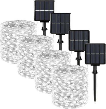 Solar Powered Fairy Lights 7M 12M 22M 32M Outdoor Waterproof LED String Lights 8 Modes for Garden Patio Tree Decor