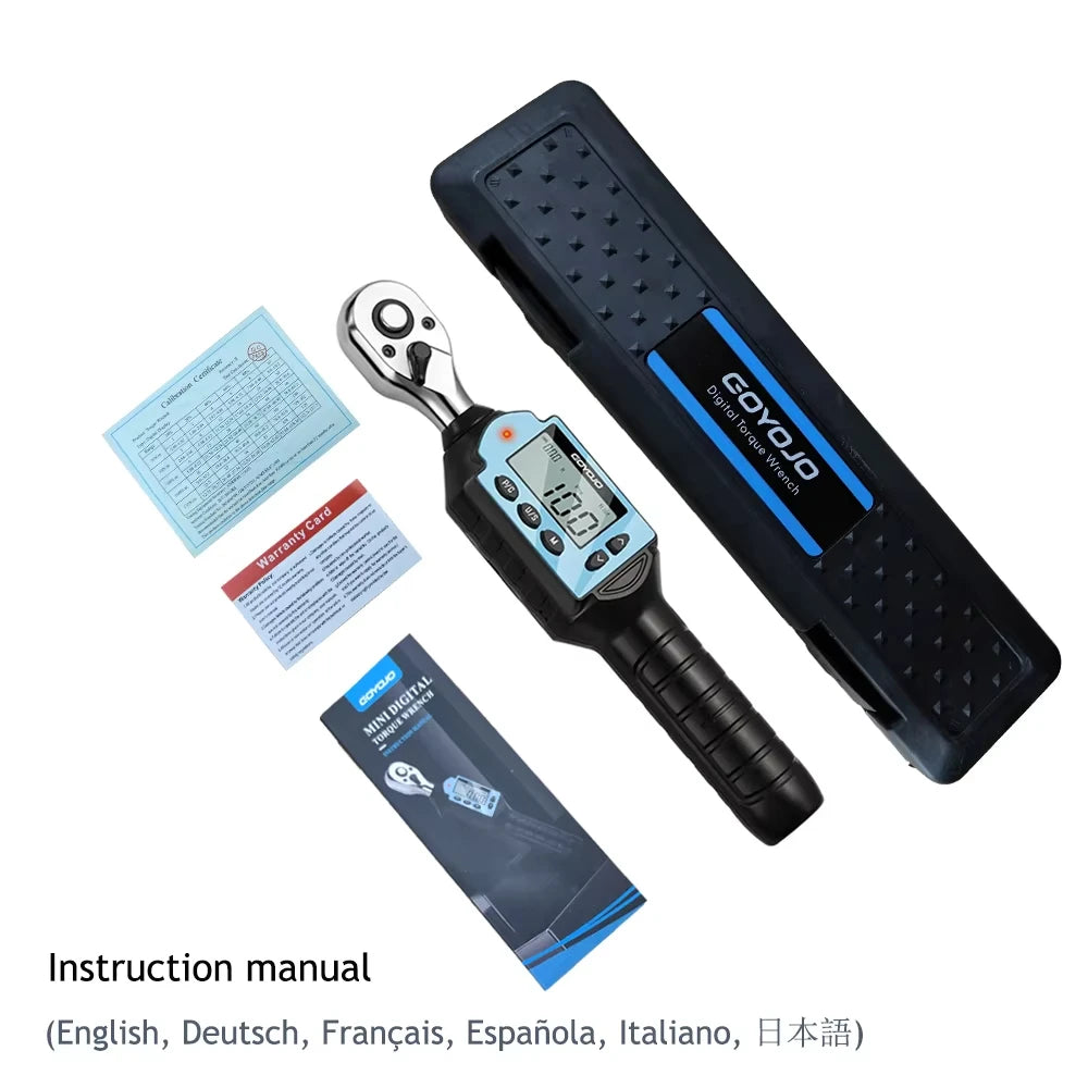 GOYOJO Digital Torque Wrench 1/4 3/8 1/2" Drive, Electric Torque Wrench with Dual Direction Ratchet, Buzzer and LED Alert