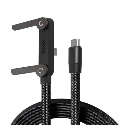 240W PD Fast Charging Type C to Type C Cable USB C to Type C Cable with Foldable Stand Phone Holder For iPhone 15 Xiaomi HUAWEI