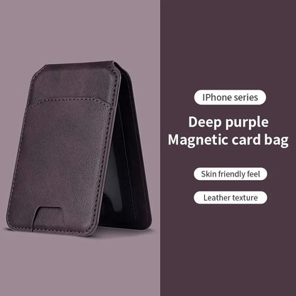 Magnetic Card Holder PU Leather Phone Case with Wallet Stand Credit Card Pocket for Magsafe Apple Phone Samsung Galaxy Devices