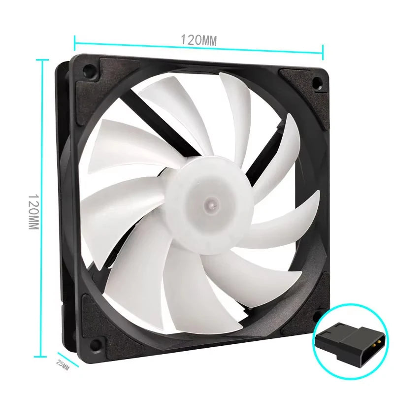 Festival Promotion 120mm PC Fan Rainbow RGB High Cooling Performance Quiet Gaming Computer Case Fan 2026 New Arrival Cooler For
