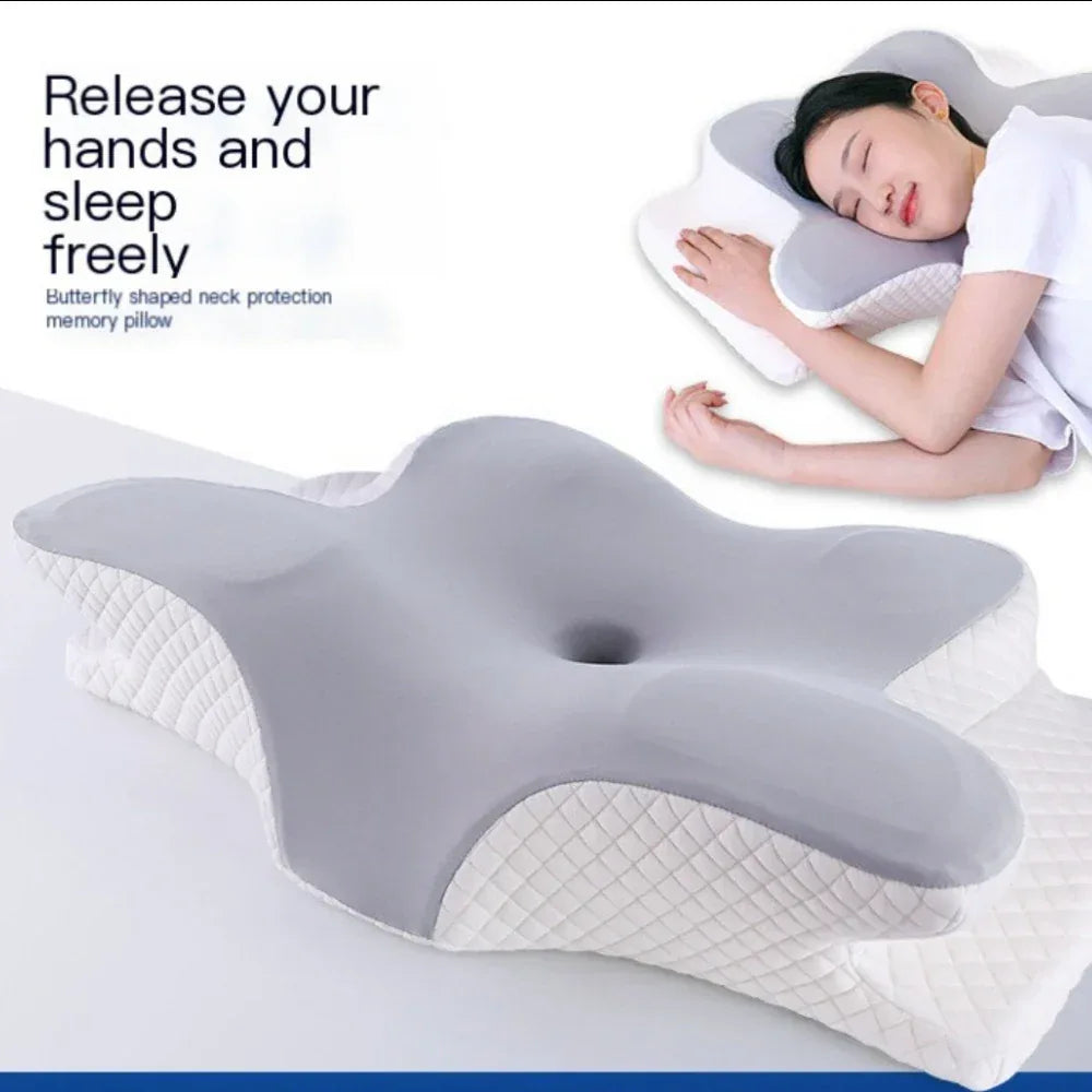 Cervical Orthopedic Pillow For Sleep Butterfly Ergonomic Memory Foam Pillow Slow Rebound Comfortable Neck Massage Bed Pillow