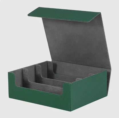 Trading card storage box, can hold 1800+ single decks, magnetic closure PU leather card box, fits for TCG,Yugion cards