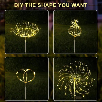 Solar Lights Outdoor Decorative Copper Wire 200 LED Firework Light Waterproof DIY Decorating Yard Garden Patio - Gardening Gifts