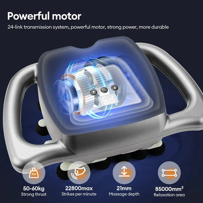 24-Head Fascia Gun 9 Modes High Frequency Vibration Body Massage Gun Back Neck Shoulder Waist Massager Muscle Masajeador