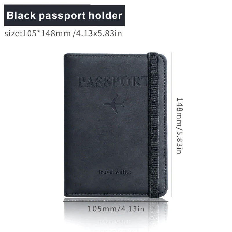 RFID Blocking Passport Holder PU Leather Anti-magnetic Travel Wallet Card Case Travel Accessories 6 Colors Optional