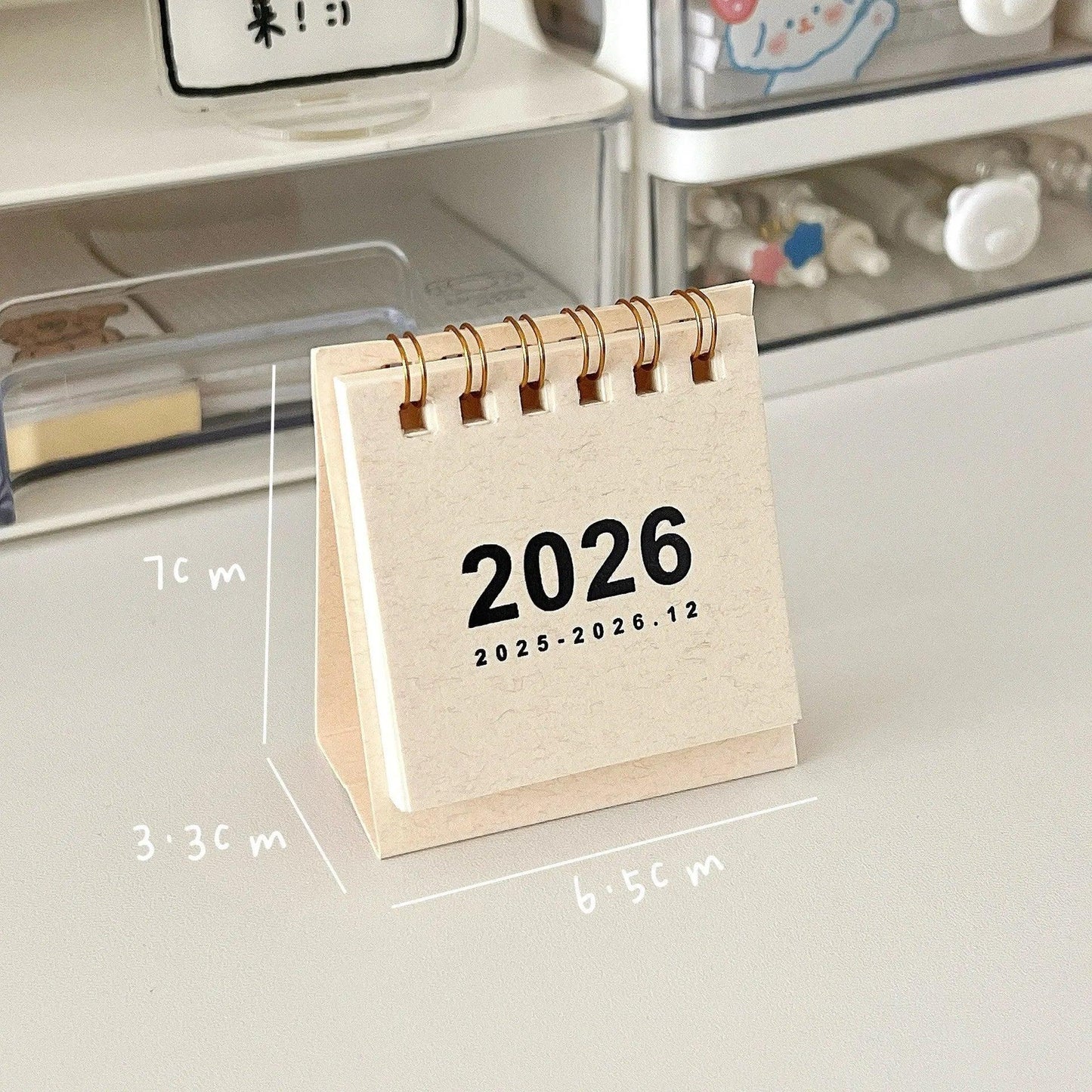 2026 Mini Simple Desk Calendar - Creative Spiral-Bound Calendar for Desktop Decoration & Office Stationery - Urbizia