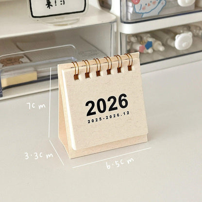 2026 Mini Simple Desk Calendar - Creative Spiral-Bound Calendar for Desktop Decoration & Office Stationery - Urbizia