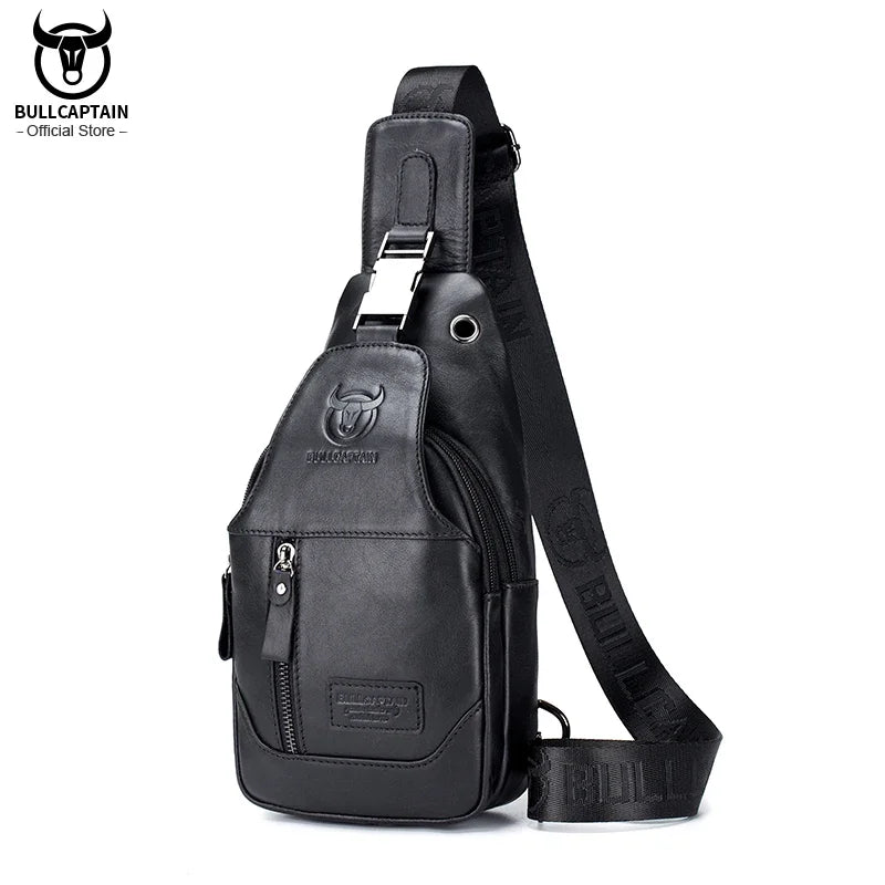 BULLCAPTAIN Genuine Leather Crossbody Chest Bag