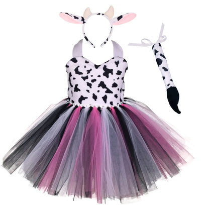 Baby Girls Halloween Animal Cosplay Costume – Forest Theme Tutu Dress for Birthday Party
