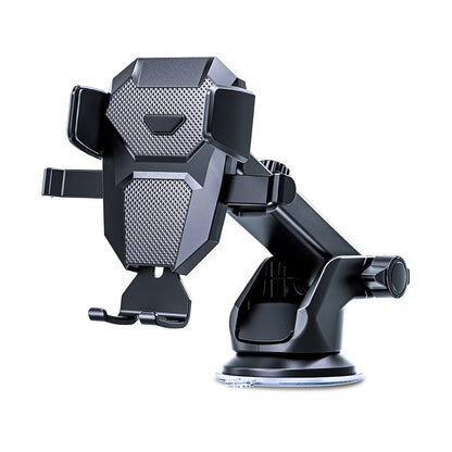 Car phone holder with automatic locking and silicone bottom suction cup navigation bracket