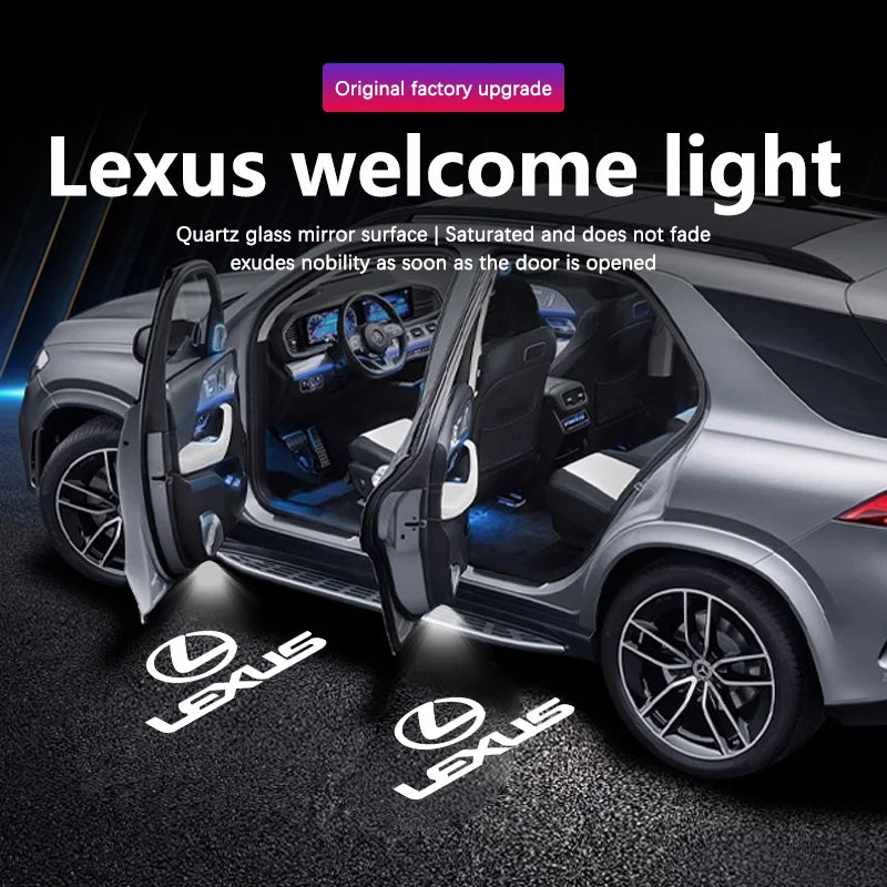 LED Car Door Logo Projector Welcome Ghost Shadow Light Accessories For LEXUS RX ES GX LS LX IS GS RC UX IS250 IS300 IS350 ES300