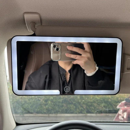 Car Sun Visor LED Vanity Mirror with Rechargeable Fill Light