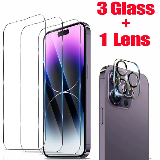 HD Screen & Camera Lens Protector Set for iPhone