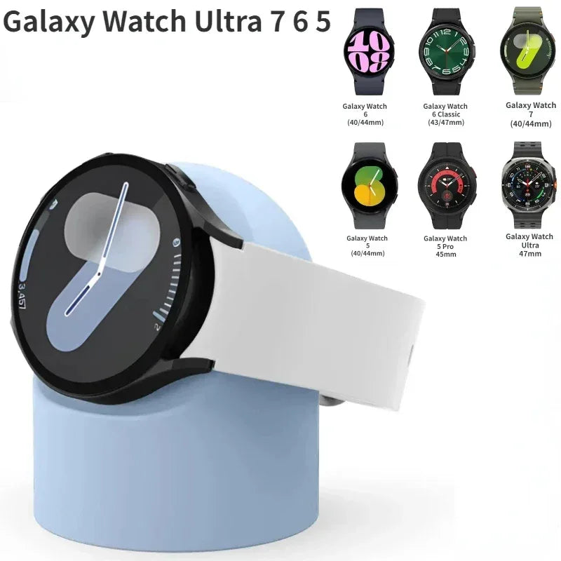 Silicone Charging Seat For Samsung Galaxy Watch 8/7/6/5 40/44mm Ultra 47mm Charging Stand Storage Seat Watch 6 8 Classic 47/43mm - Urbizia