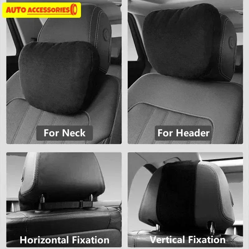 Car Headrest Neck Support Pillow – Maybach Design, Soft & Adjustable - Urbizia