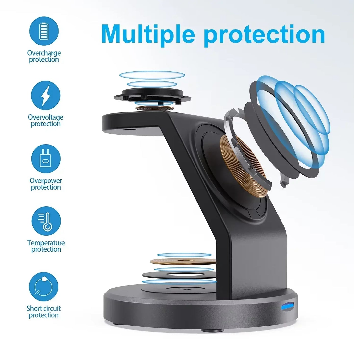3 In 1 Wireless Charger Stand Mobile phone Holder For iPhone 16 15 14 13 Pro Max iWatch AirPods Fast Charging Station - Urbizia