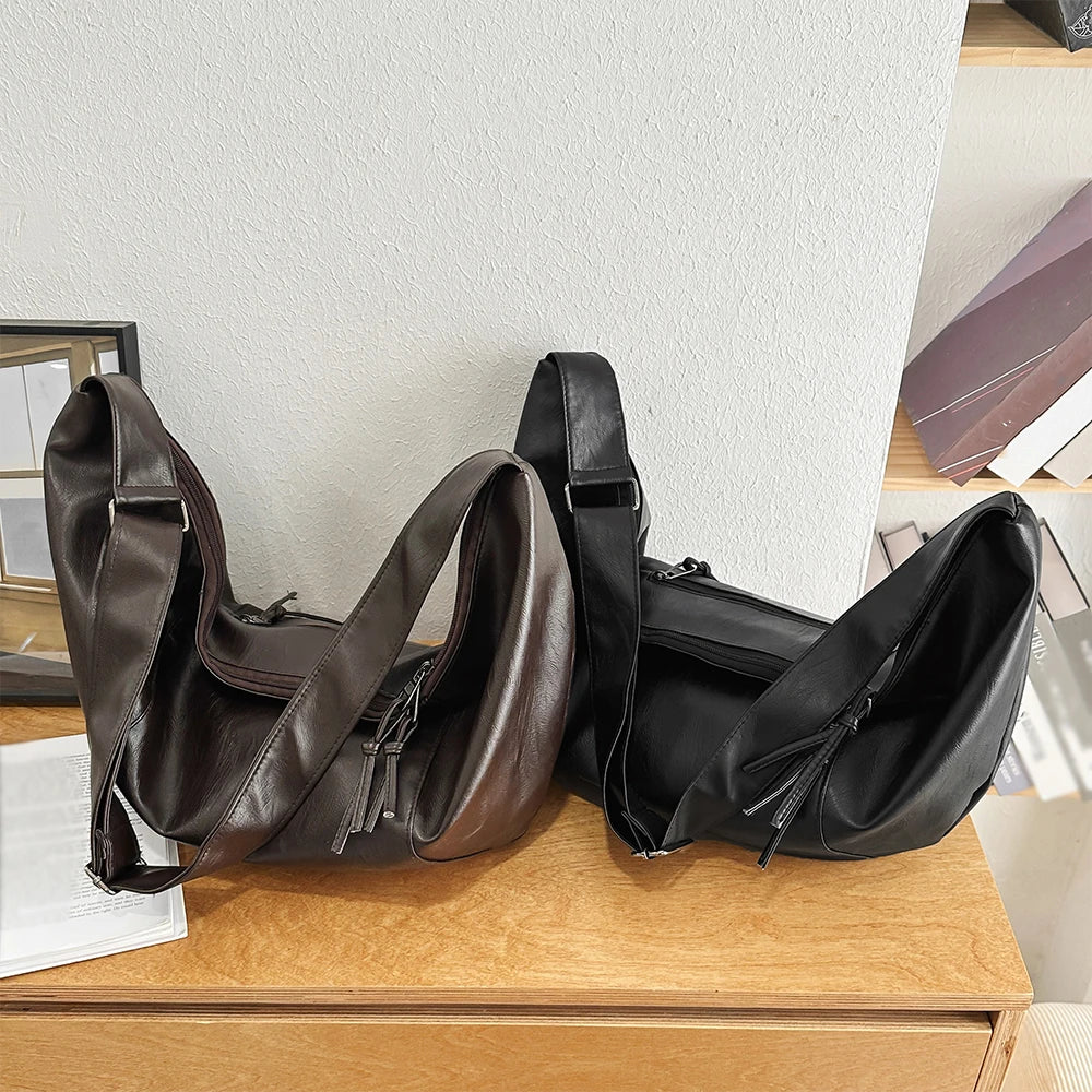 Men's Casual PU Leather Crossbody Waist Bag