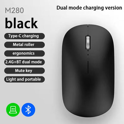New Wireless Mouse Type-C Charging Silent Click Portable Office Ergonomic Laptop Universal Lightweight Office Game No-Noise 2026