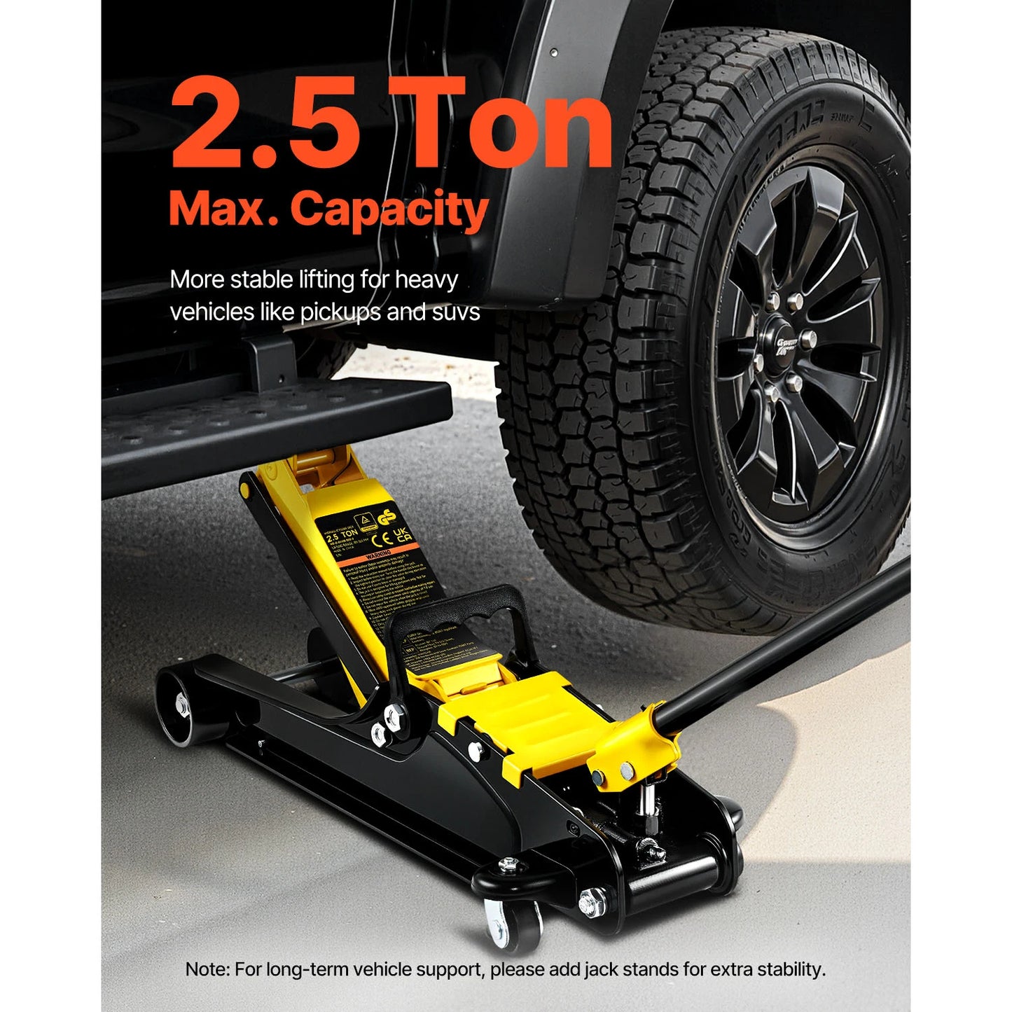 SucceBuy 2.5 Ton Floor Hydraulic Jack Pneumatic Low Profile Floor Jack Heavy-Duty Steel Floor Jacks with Single Piston Lift Pump