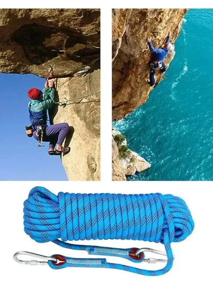 10mm Outdoor Rock Climbing Rope 10M Static Rapelling Rope for Fire Rescue Safety Escape Tree Climbing Durable for Outdoor Sports