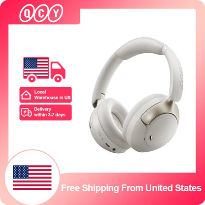 QCY H3 PRO ANC Bluetooth Headphones Adaptive ANC Headset 50dB Active Noise Cancelling LDAC Hi-Res Wireless Earphone 55H Playtime