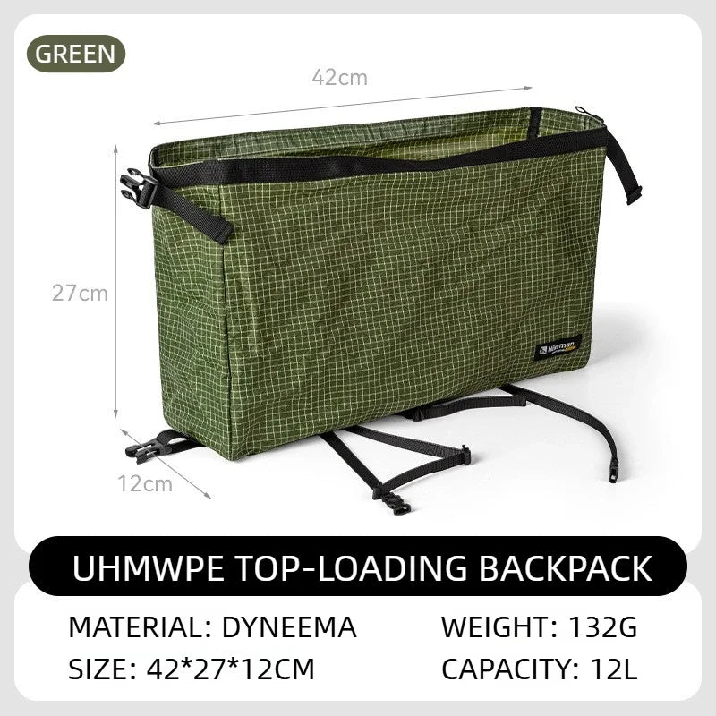 Ultralight Dyneema Backpack Top Lid Waterproof Expansion Pouch Multifunctional External Storage Bag Hiking & Mountaineering