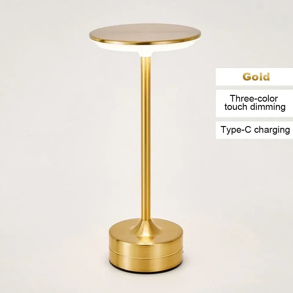 LED Table Lamp Touch Sensor Night Light USB Rechargeable Portable Bedroom Night Light Wireless Reading Lamp Restaurant Hotel Bar - Urbizia