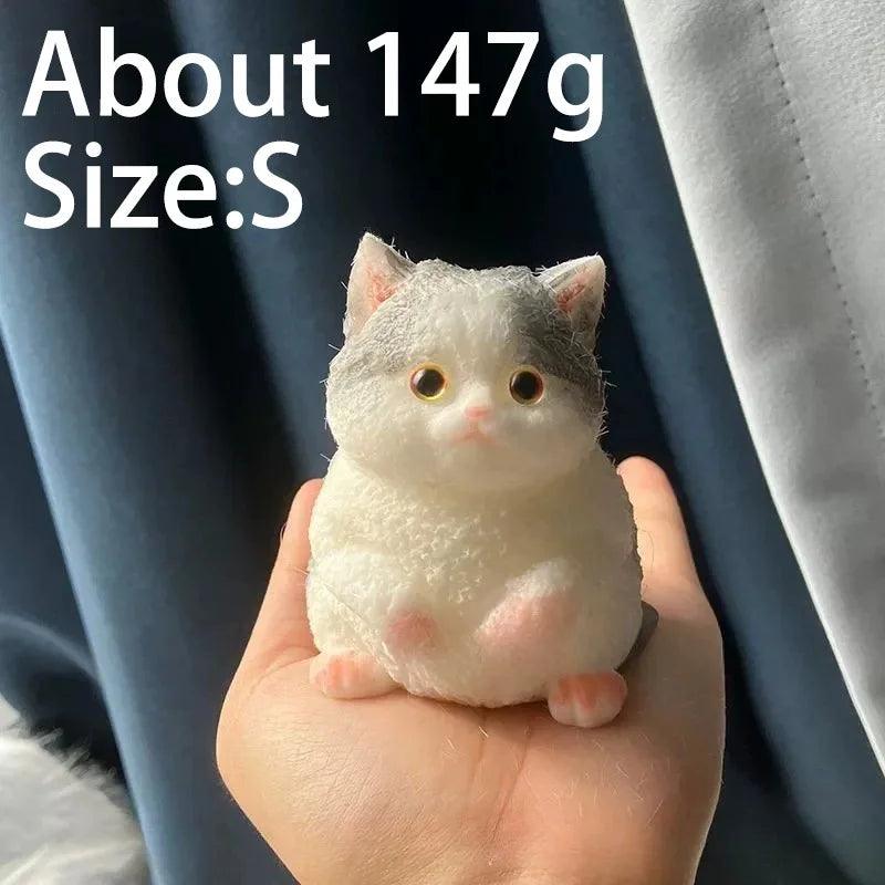 Cute Kawaii Cat Squishy Soft Silicone Stress Relief Squeeze Toy Anxiety Relief Desk Buddy Gift for Kids Adults Desk Decor Gift