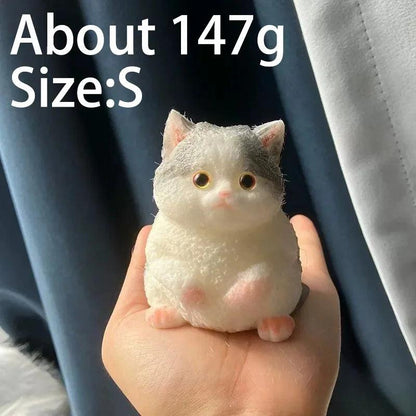 Cute Kawaii Cat Squishy Soft Silicone Stress Relief Squeeze Toy Anxiety Relief Desk Buddy Gift for Kids Adults Desk Decor Gift