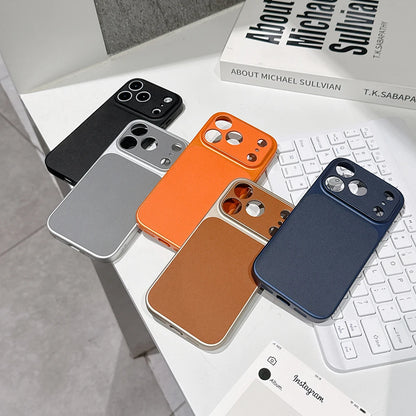 Luxury Matte Leather Texture Phone Case For iPhone 17 16 15 14 13 Pro Max 16 Plus 17Pro Air Camera Protection Shockproof Cover