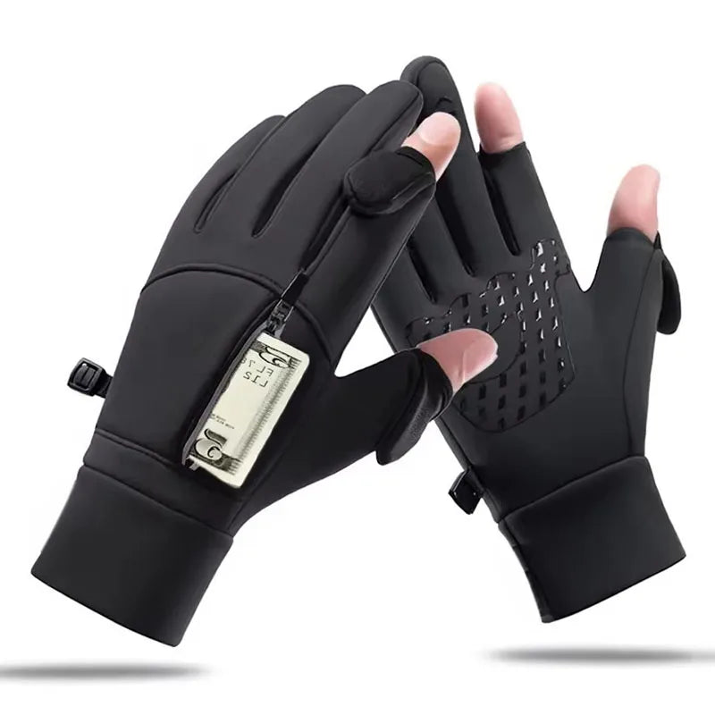 Winter Touch Screen Gloves for Hiking and Camping Windproof Warm Non-Slip Silicone Gloves for Men and Women