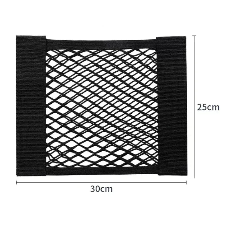 Car Storage Net Stretchable Mesh Pocket Net Magic Elastic Sticker Universal Rear Mesh Trunk Seat Bag Pocket Cage Auto Organizer - Urbizia