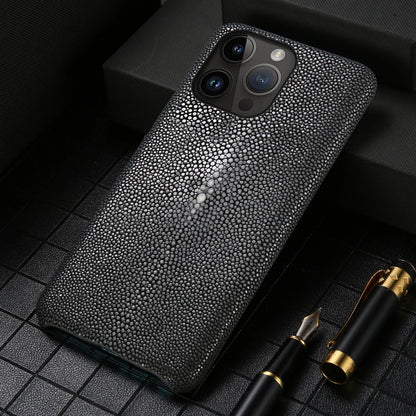 Genuine Leather Case for iPhone 17 Air 16 15 14 13 12 18 Pro Max Original Stingray Leather Back Cover Carcasa for iPhone 11 Pro