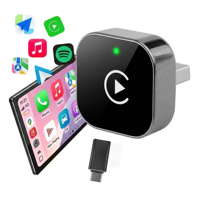 Vyvylabs Upgraded Wireless Carplay Adapter Convert Wired to Wireless Carplay Adapter Fast Auto Connection for iPhone Android Device
